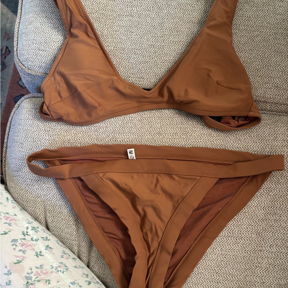 aerie Brown Scoop Bikini Set